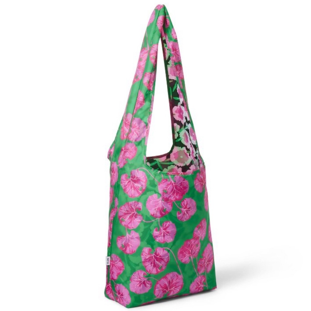 Floral Reversible Reusable Shopping Tote Bag